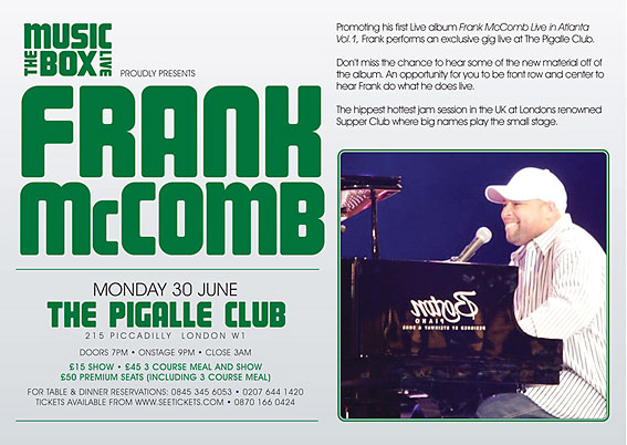 Frank McComb Live Gig